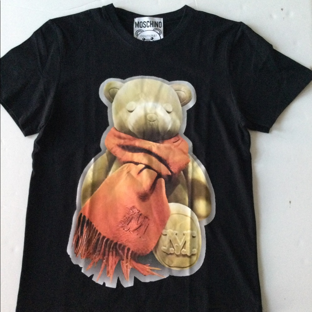 Moschino 3D Sleeping Teddy Bear T Shirt Sz S NWOT